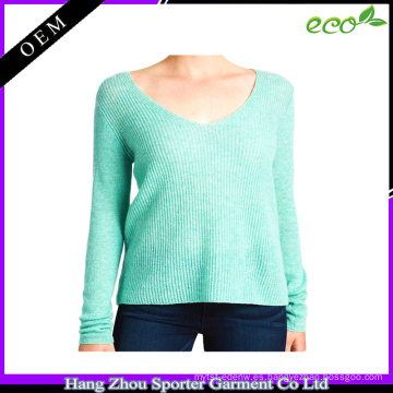 16FZCAS15 costilla tejiendo seda pullover cashmere